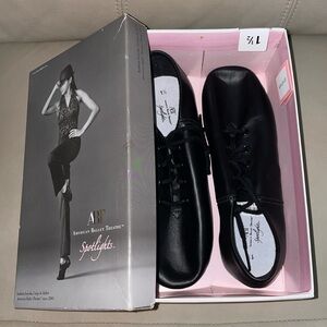 NIB American Ballet Theatre Spotlights Black Jazz Dance Shoes - Size 1.5 New